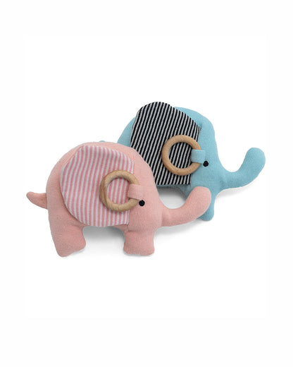Pluchi Crinkle Me Blue Elephant Soother Soft Toy-Improves Hand-Eye Coordination-Perfect Companion for Bedtime-For Infants