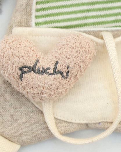 Pluchi Snuggle & Crinkle Ele Cotton Knitted Stuffed Soft Toy-Promotes Visual Stimulation-Plush Cuddly Toy For Newborn