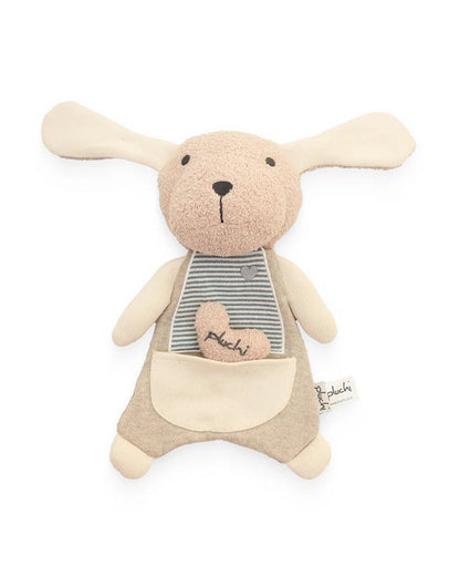 Pluchi Snuggle & Crinkle Dog Cotton Knitted Stuffed Soft Toy-Promotes Visual Stimulation-Plush Cuddly Toy For Newborn
