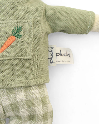 Pluchi Percy Purrlock Topy Mint Cotton Knitted Stuffed Soft Toy-Promotes Visual Stimulation-Plush Cuddly Toy For Newborn