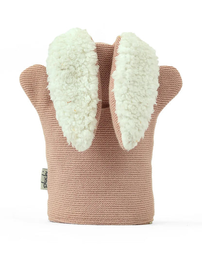 Pluchi Rabbit Hand Puppet Cotton Knitted Soft Toy-Super Soft & Washable-For Infants