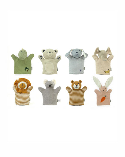 Pluchi Rabbit Hand Puppet Cotton Knitted Soft Toy-Super Soft & Washable-For Infants