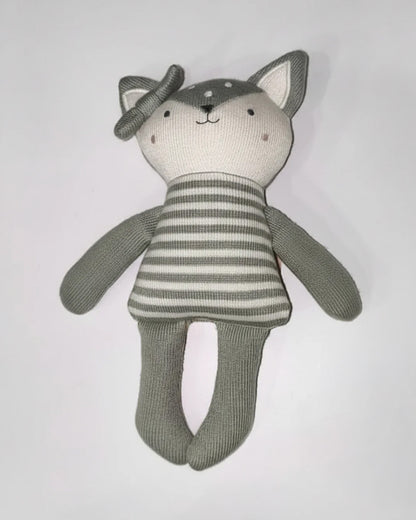 Pluchi Pip Foxy Cotton Knitted Stuffed Soft Toy-Promotes Visual Stimulation-Plush Cuddly Toy For Newborn