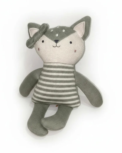 Pluchi Pip Foxy Cotton Knitted Stuffed Soft Toy-Promotes Visual Stimulation-Plush Cuddly Toy For Newborn