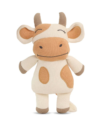Pluchi Clementine the Cow Cotton Knitted Stuffed Soft Toy-Promotes Visual Stimulation-Plush Cuddly Toy For Newborn