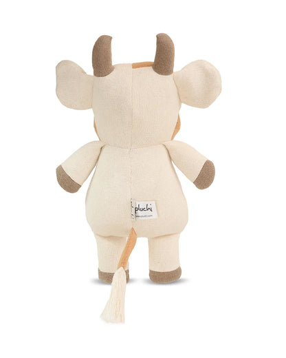 Pluchi Clementine the Cow Cotton Knitted Stuffed Soft Toy-Promotes Visual Stimulation-Plush Cuddly Toy For Newborn