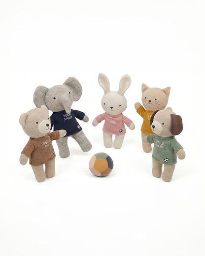 Pluchi Dream Big Football Teddy Cotton Knitted Stuffed Soft Toy-Promotes Visual Stimulation-Pack of 2-Plush Cuddly Toy For Newborn