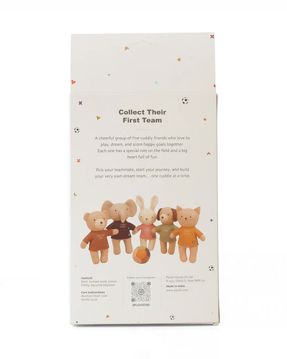 Pluchi Dream Big Football Teddy Cotton Knitted Stuffed Soft Toy-Promotes Visual Stimulation-Pack of 2-Plush Cuddly Toy For Newborn