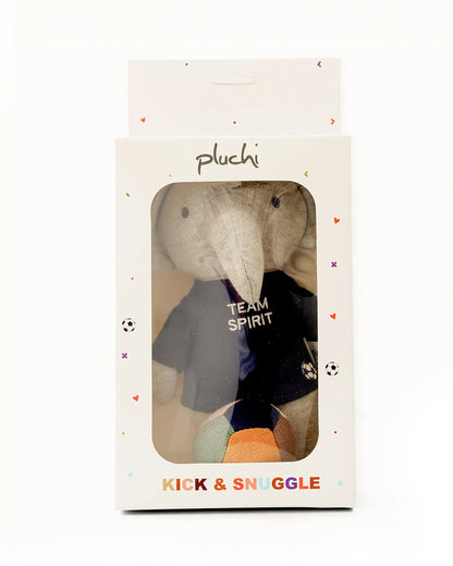 Pluchi Team Elephant Football Ele Cotton Knitted Stuffed Soft Toy-Promotes Visual Stimulation-Pack of 2-Plush Cuddly Toy For Newborn