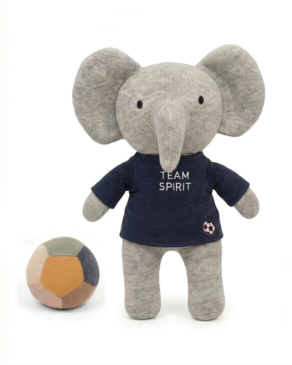 Pluchi Team Elephant Football Ele Cotton Knitted Stuffed Soft Toy-Promotes Visual Stimulation-Pack of 2-Plush Cuddly Toy For Newborn