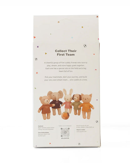 Pluchi Team Elephant Football Ele Cotton Knitted Stuffed Soft Toy-Promotes Visual Stimulation-Pack of 2-Plush Cuddly Toy For Newborn