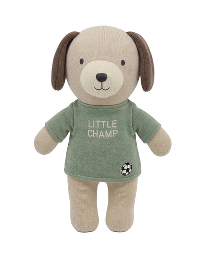 Pluchi Little Champ Football Pup Cotton Knitted Stuffed Soft Toy-Promotes Visual Stimulation-Pack of 2-Plush Cuddly Toy For Newborn