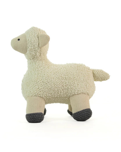 Pluchi Alba Sheep Cotton Knitted Stuffed Soft Toy-Promotes Visual Stimulation-Plush Cuddly Toy For Newborn