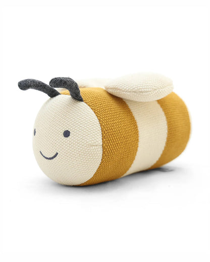 Pluchi Garden Heirloom Bee Cotton Knitted Stuffed Soft Toy-Washable Plush Cuddly Toy For Newborn