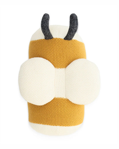 Pluchi Garden Heirloom Bee Cotton Knitted Stuffed Soft Toy-Washable Plush Cuddly Toy For Newborn