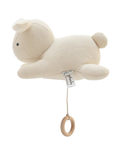 Pluchi Hush Bunny Music Cotton Knitted Stuffed Soft Toy-Washable Plush Cuddly Toy For Newborn