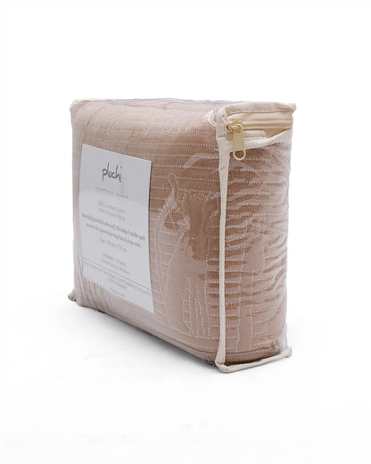 Pluchi Cotton Knitted Baby Quilt-100% Combed Cotton-Beige-For Toddler