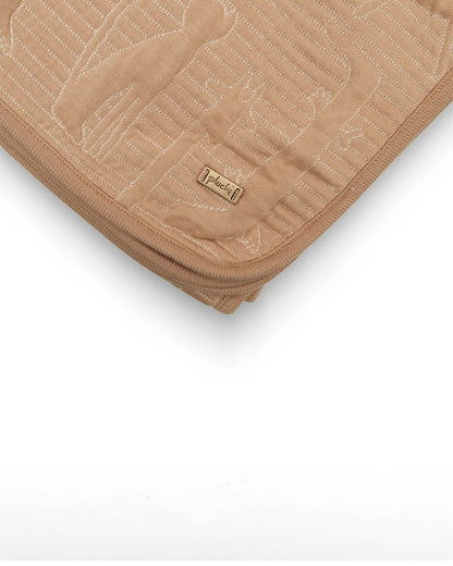 Pluchi Cotton Knitted Baby Quilt-100% Combed Cotton-Beige-For Toddler