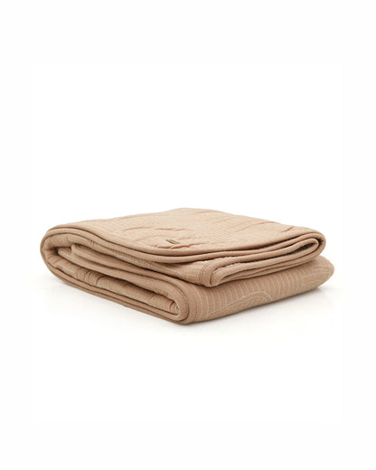 Pluchi Cotton Knitted Baby Quilt-100% Combed Cotton-Beige-For Toddler