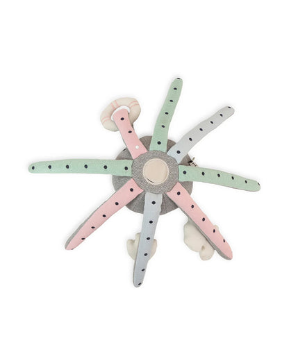 Pluchi Rattle & Wiggle Octopus Cotton Knitted Stuffed Soft Toy-Washable Plush Cuddly Toy For Newborn