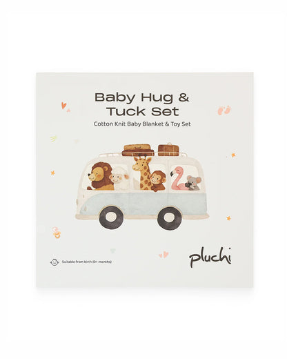 Pluchi Gigi the Giraffe Hug & Tuck Gift Bundle-Pack of 2-Gift For Baby Shower & Baby Birthday