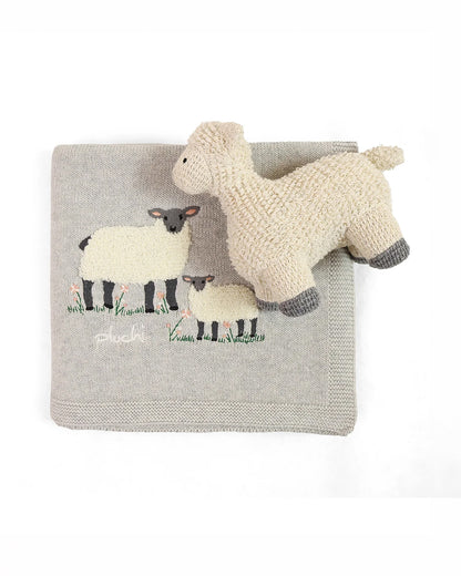 Pluchi Snowy the Sheep Snuggle Gift Bundle-Pack of 2-Gift For Baby Shower & Baby Birthday