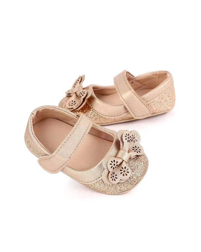 NINO BELLO Golden Bow Velcro Bellies For Infants