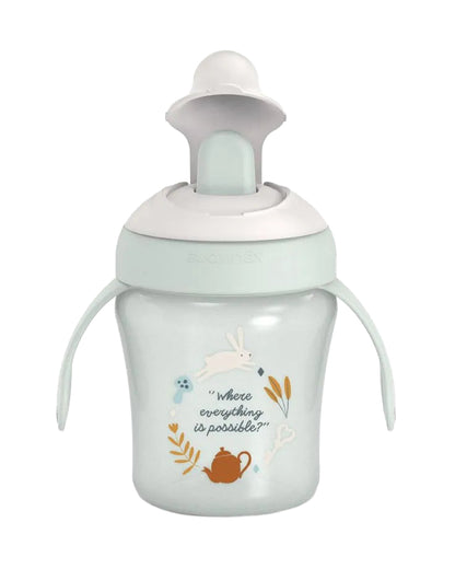 Suavinex Wonderland Learning Spout Cup-Leakproof with Folding Lid and Handles-Dishwasher Safe-Green-200ml-6M+