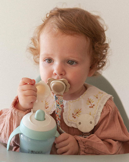 Suavinex Wonderland Learning Spout Cup-Leakproof with Folding Lid and Handles-Dishwasher Safe-Green-200ml-6M+
