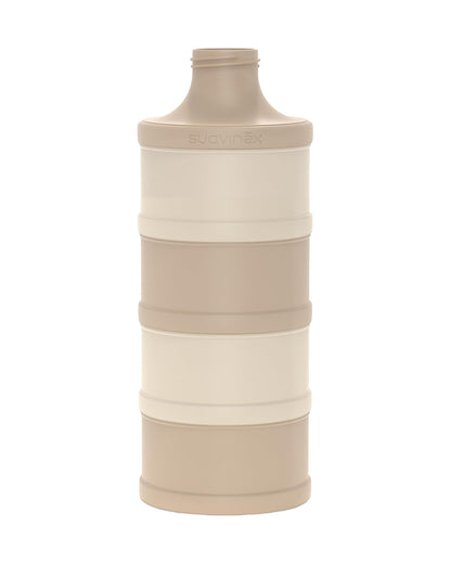 Suavinex Milk Powder Container & Dispenser with 4 Compartments-Airtight with Screw Closures-Dishwasher Safe-Beige