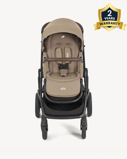 Joie Elara Stroller-Reversible & Flat Reclining Seat-Height Adjustable Parent Handle Bar-One Hand Fold-6 Months Warranty-For 0 to 4Y (Upto 22 kg)-Cashew