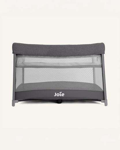 Joie Amigo Travel Cot-One Hand Fold-Removable Bassinet-Includes Travel Bag-Thunder-Upto 15 kg