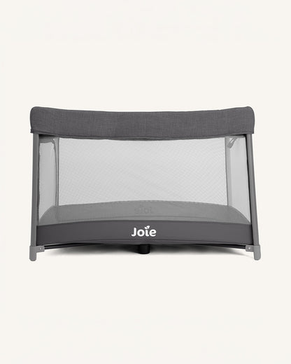 Joie Amigo Travel Cot-One Hand Fold-Removable Bassinet-Includes Travel Bag-Thunder-Upto 15 kg