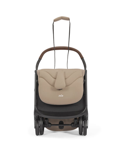 Joie Porto Cabin Friendly Stroller-One Hand Fold-Flat Reclining Seat-Car Seat Compatible-6 Months Warranty-For to 4Y (Upto 22 Kg)-Cashew