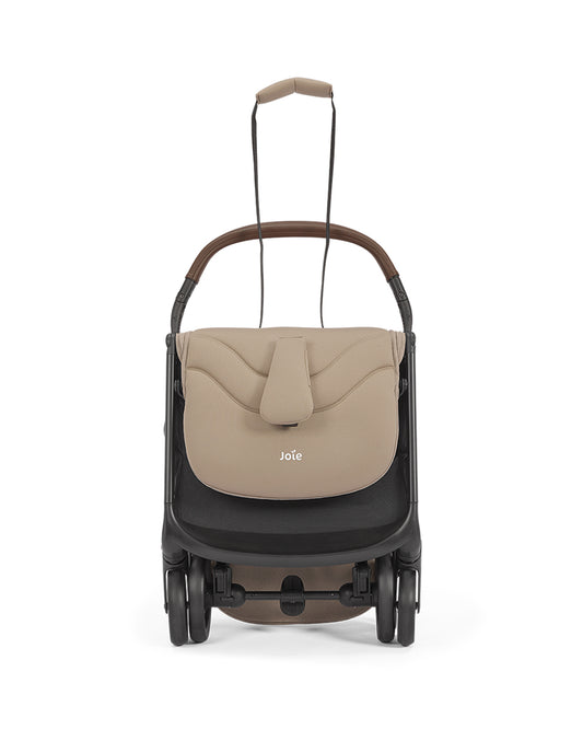 Joie Porto Cabin Friendly Stroller-One Hand Fold-Flat Reclining Seat-Car Seat Compatible-2 Years Warranty-For to 4Y (Upto 22 Kg)-Cashew