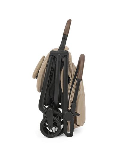 Joie Porto Cabin Friendly Stroller-One Hand Fold-Flat Reclining Seat-Car Seat Compatible-6 Months Warranty-For to 4Y (Upto 22 Kg)-Cashew