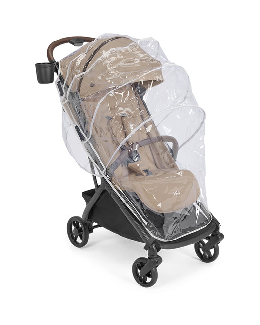 Joie Porto Cabin Friendly Stroller-One Hand Fold-Flat Reclining Seat-Car Seat Compatible-2 Years Warranty-For to 4Y (Upto 22 Kg)-Cashew