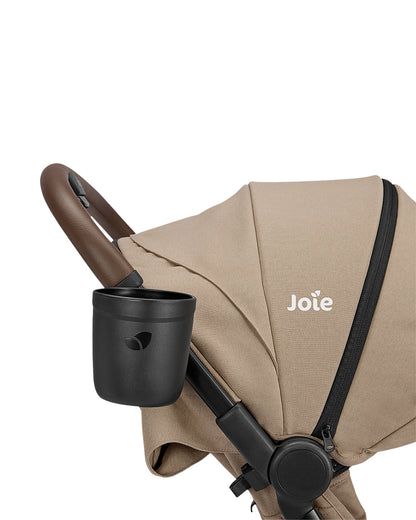 Joie Porto Cabin Friendly Stroller-One Hand Fold-Flat Reclining Seat-Car Seat Compatible-6 Months Warranty-For to 4Y (Upto 22 Kg)-Cashew