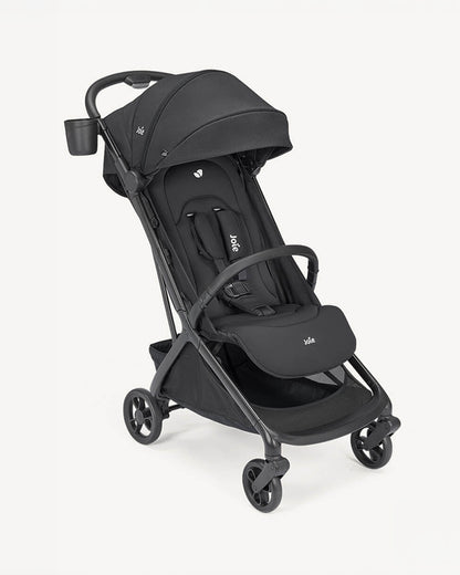 Joie Porto Cabin Friendly Stroller-One Hand Fold-Flat Reclining Seat-Car Seat Compatible-6 Months Warranty-For to 4Y (Upto 22 Kg)-Raven