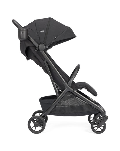 Joie Porto Cabin Friendly Stroller-One Hand Fold-Flat Reclining Seat-Car Seat Compatible-6 Months Warranty-For to 4Y (Upto 22 Kg)-Raven