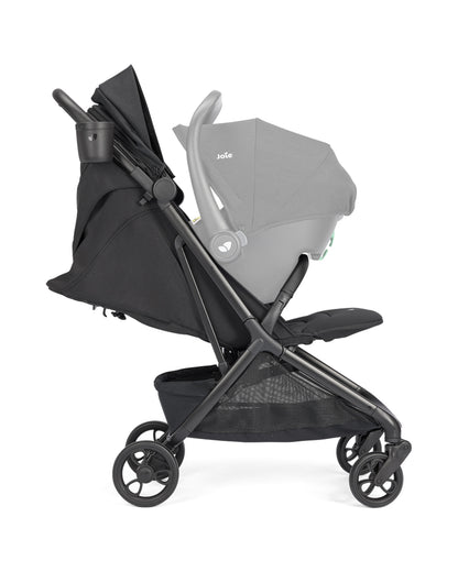 Joie Porto Cabin Friendly Stroller-One Hand Fold-Flat Reclining Seat-Car Seat Compatible-6 Months Warranty-For to 4Y (Upto 22 Kg)-Raven