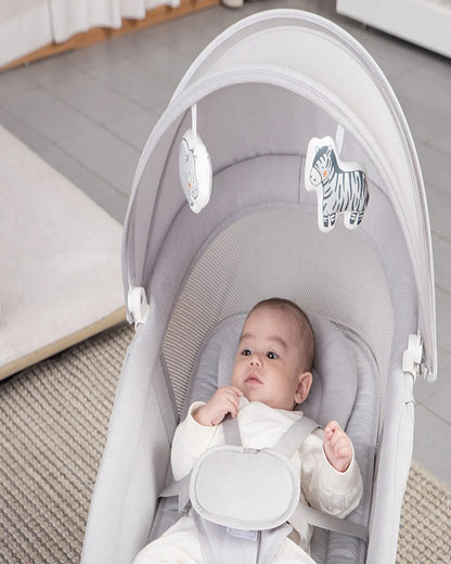 Mastela Ori Euphoria 3D Swing & Rocker-5 Point Harness-Breathable mesh sides & soft headrest- For 0 to 36M (Upto 15 Kg)-Lite Grey