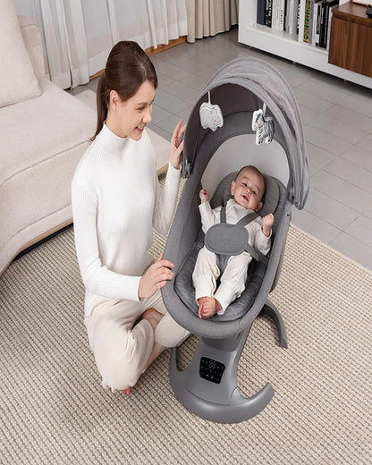 Mastela Ori Euphoria 3D Swing & Rocker-5 Point Harness-Breathable mesh sides & soft headrest- For 0 to 36M (Upto 15 Kg)-Grey