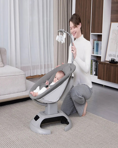 Mastela Lullaby Orbit Swing & Rocker-5 Point Harness-12 Built In Melodies-For 0 to 6M (Upto 9 Kg)-Grey