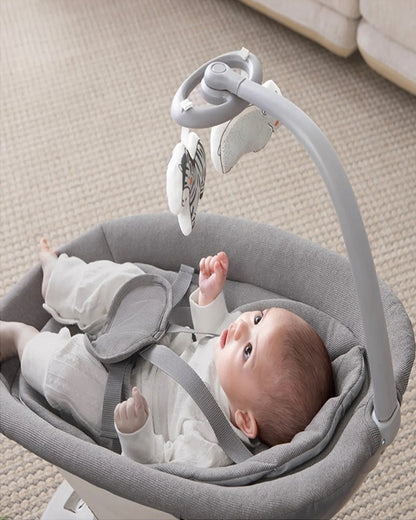 Mastela Lullaby Orbit Swing & Rocker-5 Point Harness-12 Built In Melodies-For 0 to 6M (Upto 9 Kg)-Grey