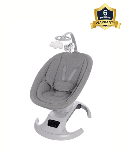Mastela Lullaby Orbit Swing & Rocker-5 Point Harness-12 Built In Melodies-For 0 to 6M (Upto 9 Kg)-Grey