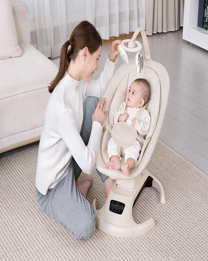 Mastela Lullaby Orbit Swing & Rocker-5 Point Harness-12 Built In Melodies-For 0 to 6M (Upto 9 Kg)-Bronze