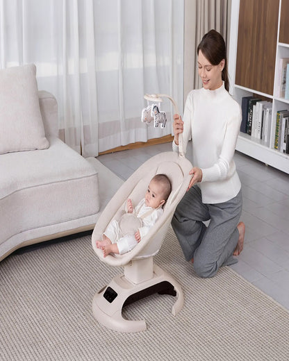 Mastela Lullaby Orbit Swing & Rocker-5 Point Harness-12 Built In Melodies-For 0 to 6M (Upto 9 Kg)-Bronze
