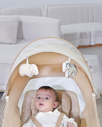Mastela 3 in 1 Aura Deluxe Bassinet-5 Point Harness-12 Built In Melodies-For 0 to 36M (Upto 15 Kg)-Bronze