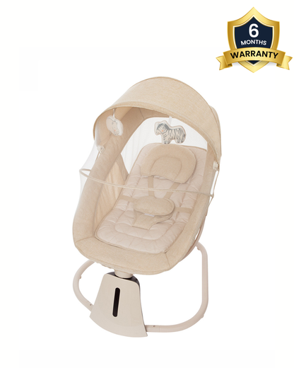 Mastela 3 in 1 Aura Deluxe Bassinet-5 Point Harness-12 Built In Melodies-For 0 to 36M (Upto 15 Kg)-Bronze